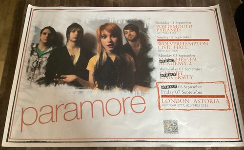 Vintage paramore gig dates - paramore,